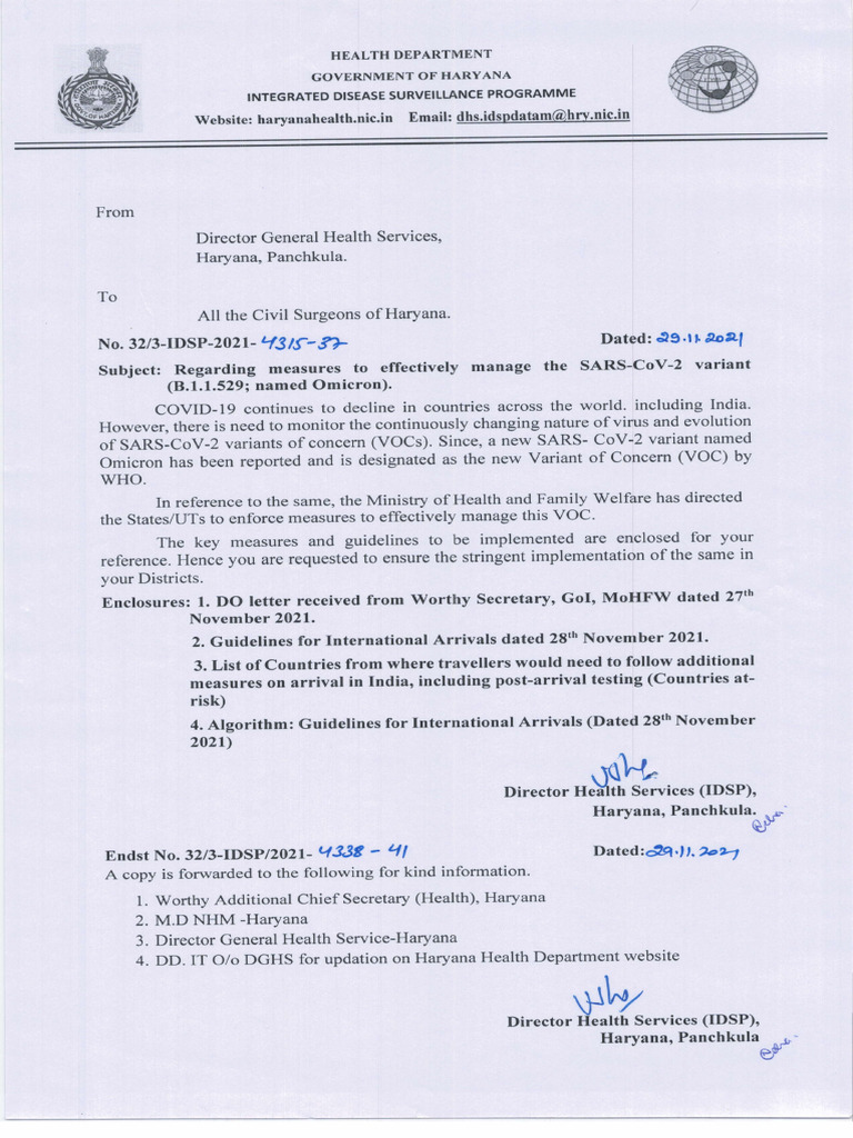 Regarding Measures To Effectively Manage The SARS-CoV-2 Variant | PDF ...