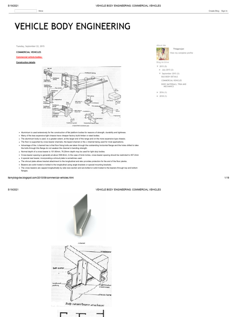 Vehicle Body Engineering Commercial Vehicles PDF Truck Van
