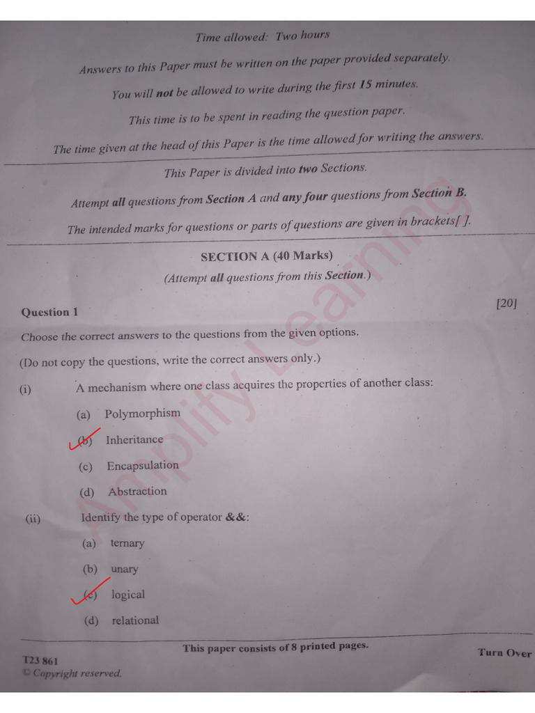 Computer Question Paper 2023 Solutions | PDF | Software Engineering ...
