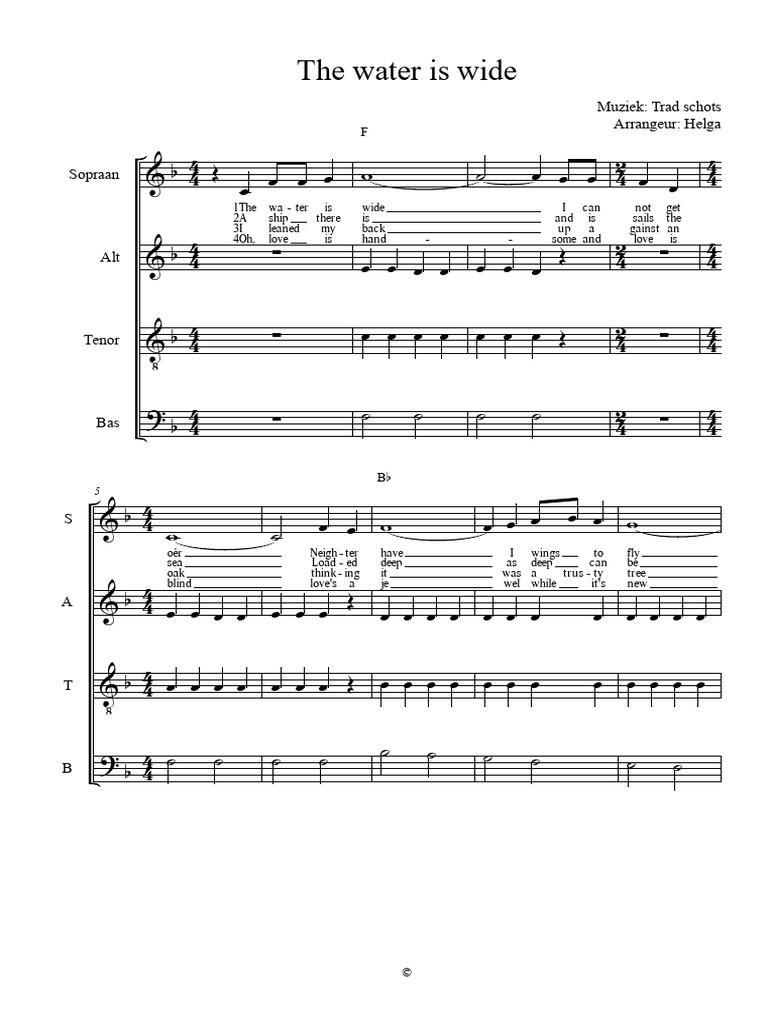 The Water Is Wide Song Lyrics PDF