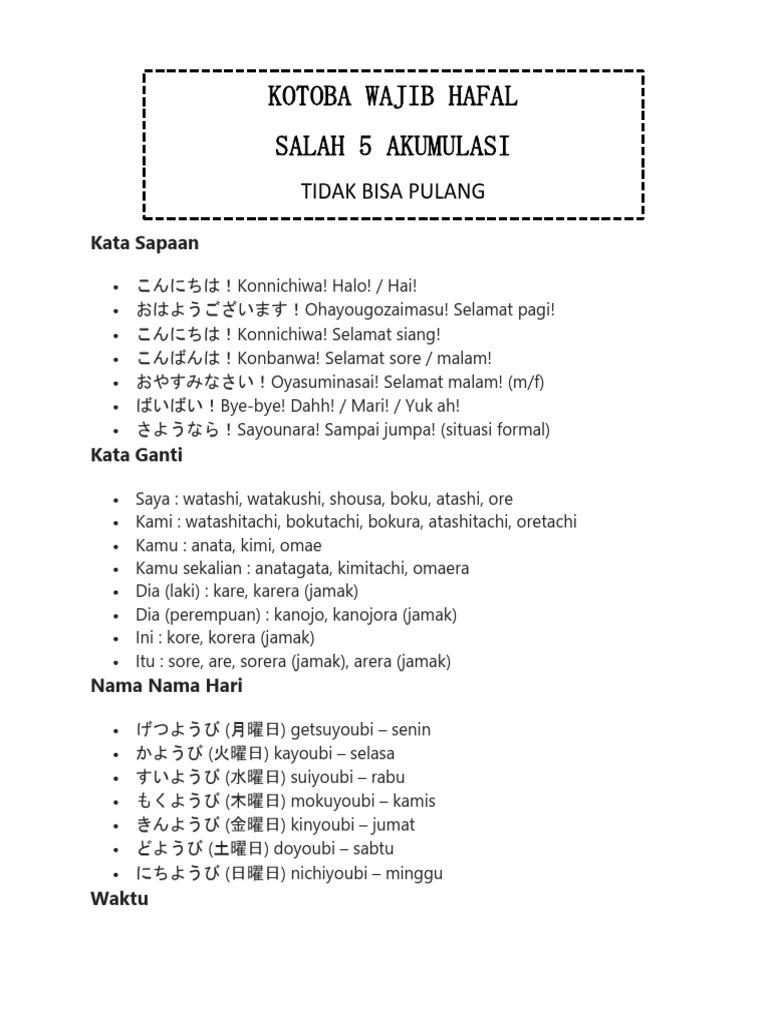 Kotoba Wajib Hafal Pdf