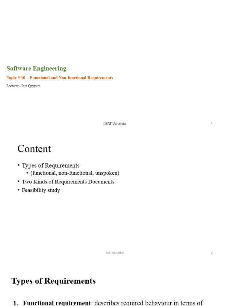 10 - Functional and Non-Functional Requiremnets | PDF