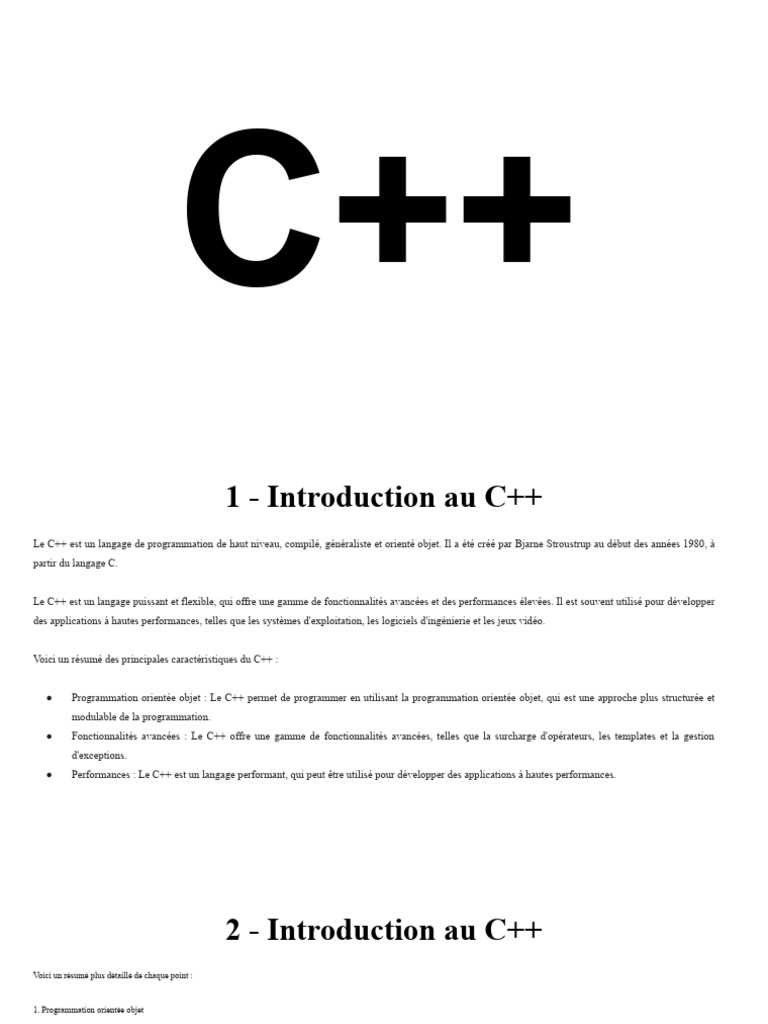 Introduction au langage C++ | PDF | C ++ | Environnement de développement