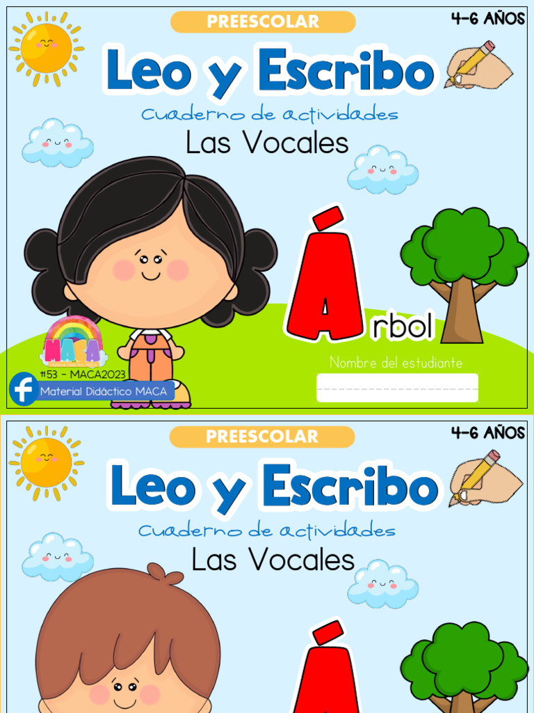 Fichas De Las Vocales Para Ni Os Descargar Pdf De Escritura ...