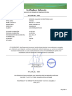 Certificado #45095 Medidor de Aislacion de Resistencia Serie #16-05-2023