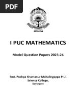 I PU Math - Model Question Papers