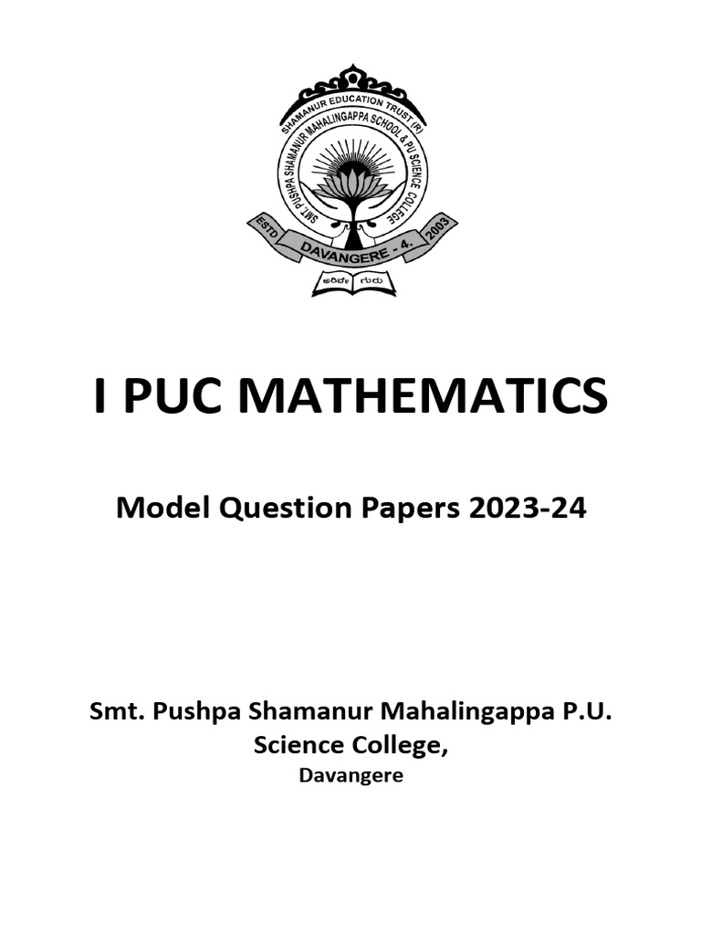 I pu math model question papers pdf mean mathematics