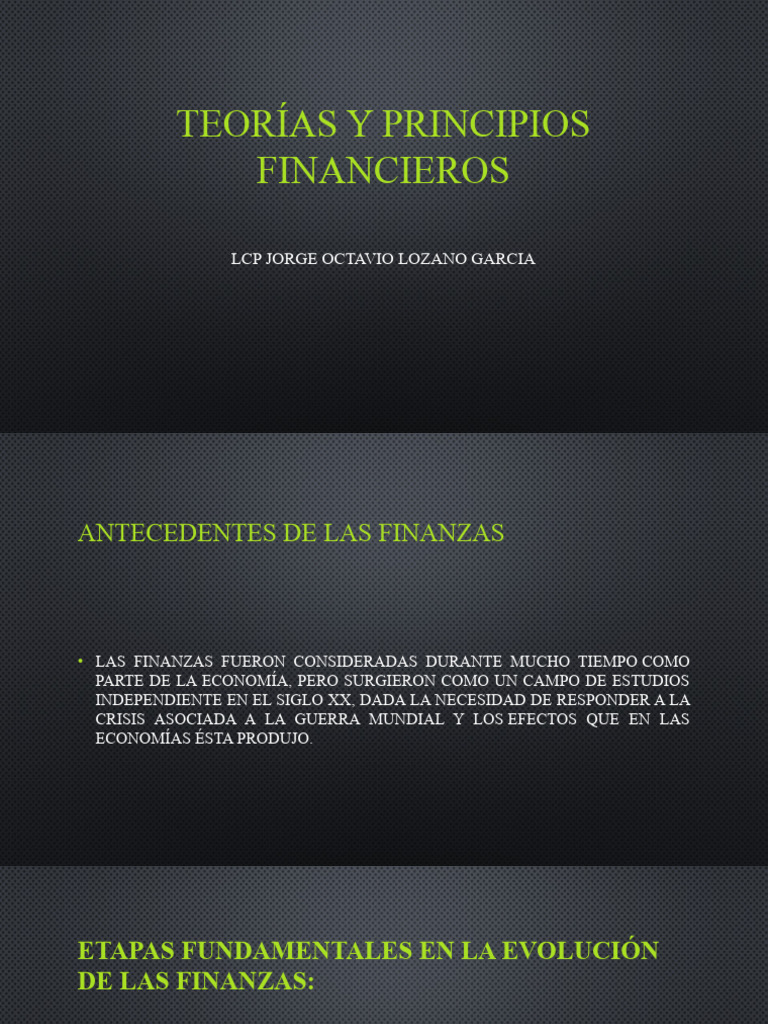 Teorías y Principios de Finanzas | PDF | Derecho