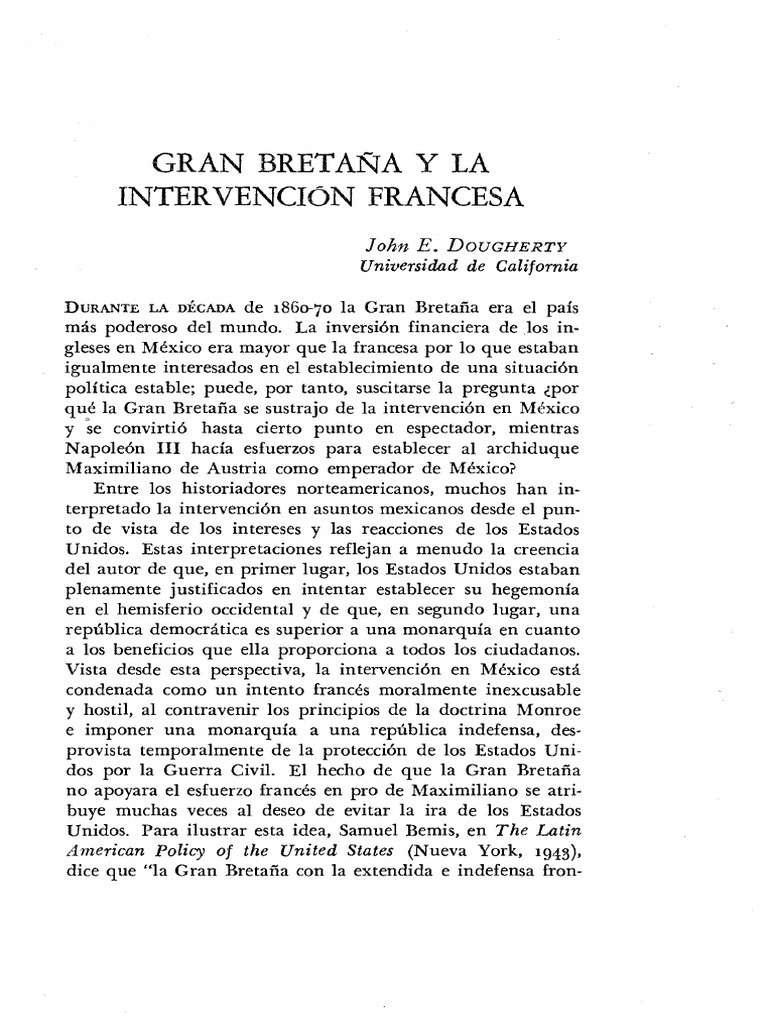 Granbreta ay la intervenci n francesa john e dougherty universidad de