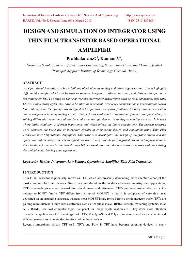 Prabhakaran Download Free PDF Operational Amplifier Mosfet