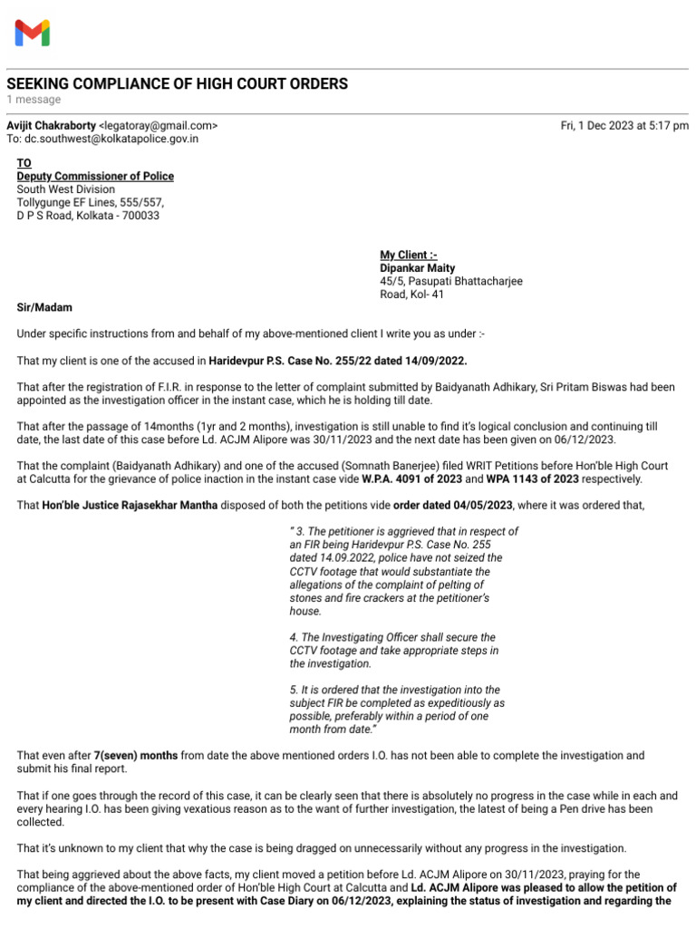Gmail SEEKING COMPLIANCE OF HIGH COURT ORDERS PDF