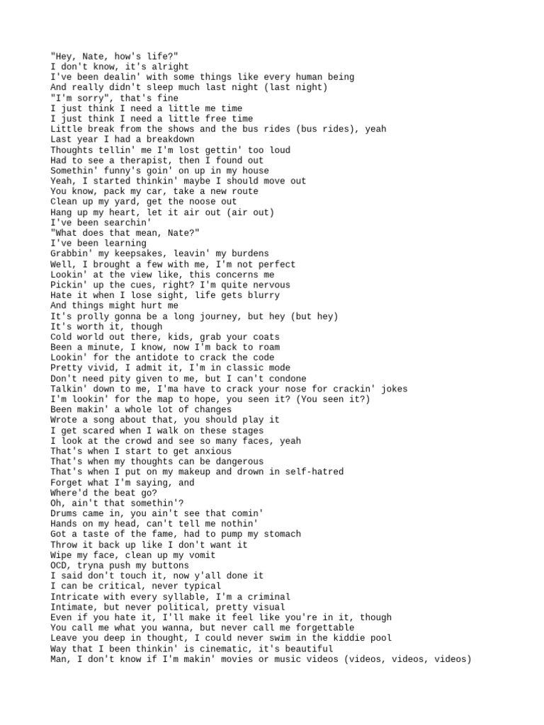Nf The Search Lyrics Pdf