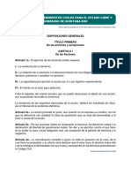 Código de Procedimientos Civiles para El Estado Libre Y Soberano de Quintana Roo