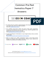 The Exam Coach 11 ISEB Common Pre-Test Mathematics Paper 7 Answers