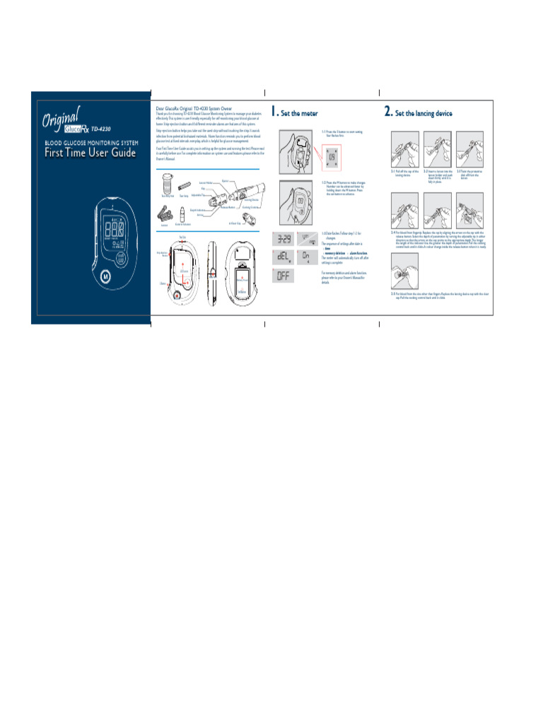 TD-4230 Blood Glucose Monitoring Guide | PDF | Equipment | Causes Of Death