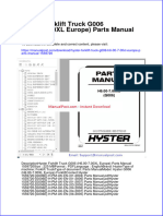 Hyster Forklift Truck g006 h6 00-7-00xl Europe Parts Manual 1559720