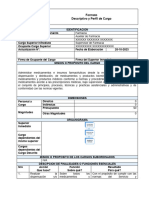 Formato Manual de Funciones y Descriptivo y Perfil de Cargo - Auxiliar de Farmacia