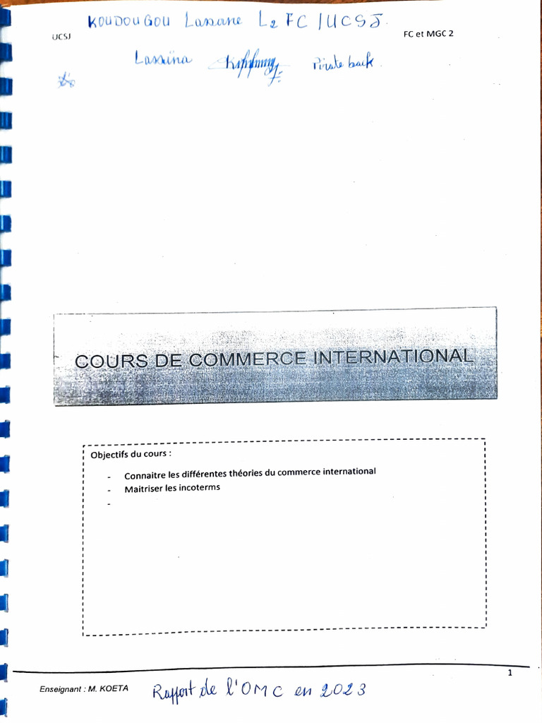 Cours de Commerce International | PDF