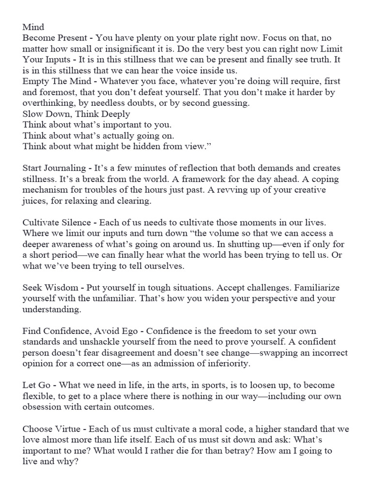 Stillness Is The Key by Ryan Holiday PDF Psychology