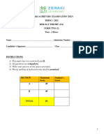 Biology Form Two - Question Paper