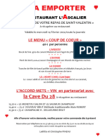 Brochure Menus Saint-Valentin 2024 A Emporter