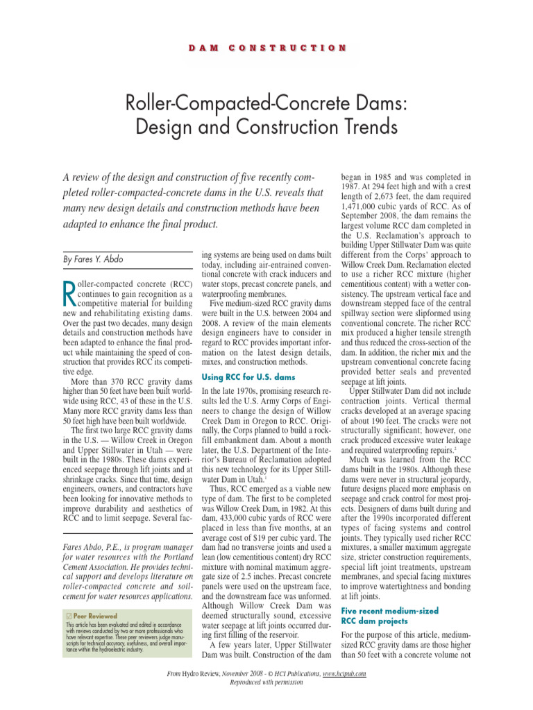 Rcc Design Construction Pdf Dam Concrete