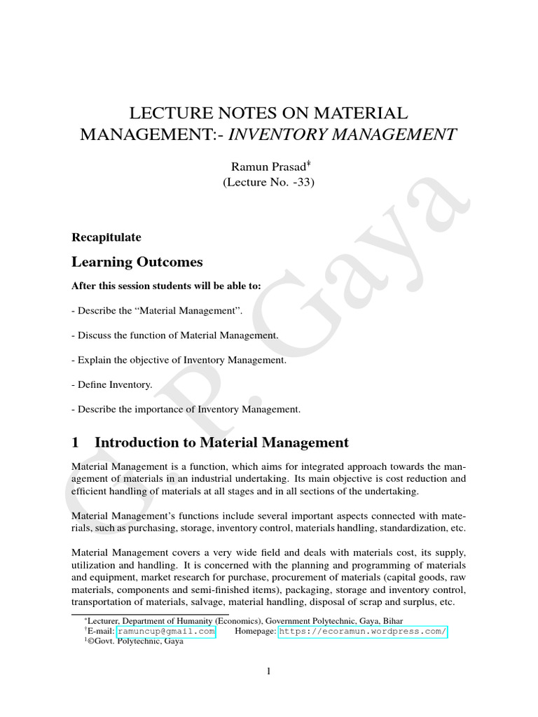 Lecturenotes 33 | PDF