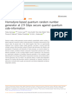 Homodyne-Based Quantum Random Number Generator at 2.9 Gbps Secure Against Quantum Side-Information