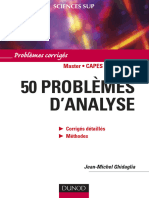 50 Problèmes D'analyse - Problèmes Corrigés - Dunod