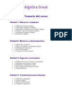 Temario Del Curso Algebrav Lineal