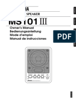 Yamaha Monitor Speaker MS10 II User Manual