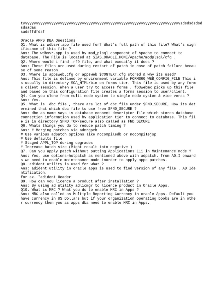 Oracle apps dba questions pdf networking internet web