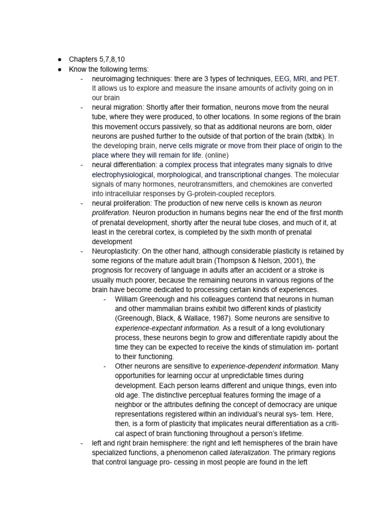 Review Sheet Child Psych Exam 2 | PDF