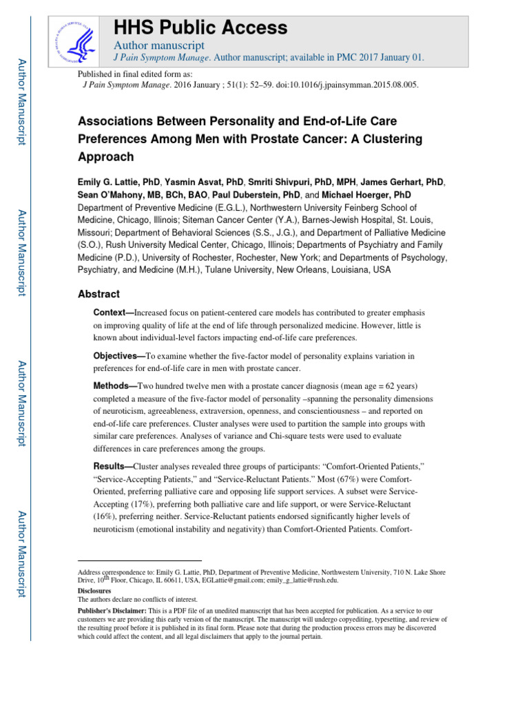 Nihms 721293 | PDF | End Of Life Care | Palliative Care