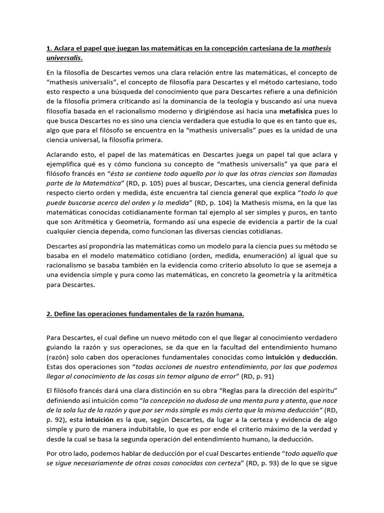 Descartes 1 | PDF
