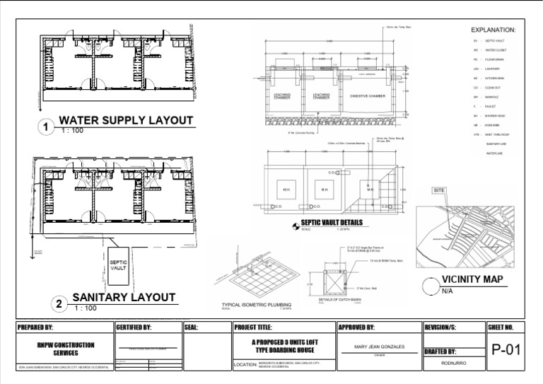 Water Supply Layout Plan for Boarding House | PDF
