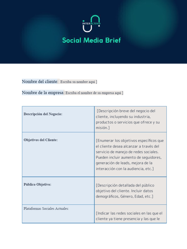 Social Media Brief | PDF