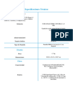 Especificaciones Técnicas