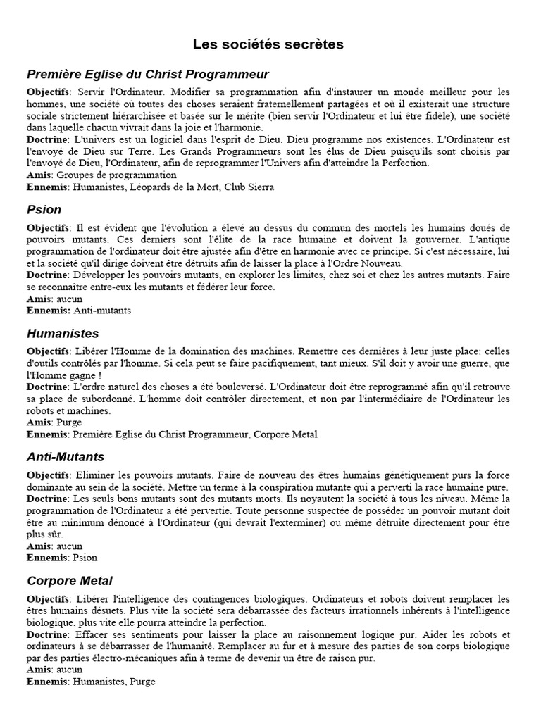 Societes Secretes Pdf
