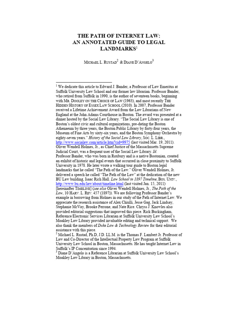 The Path of Internet Law An Annotated Gu | PDF