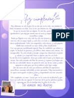 Documento A4 Carta de Feliz Cumpleaños Elegante Violeta