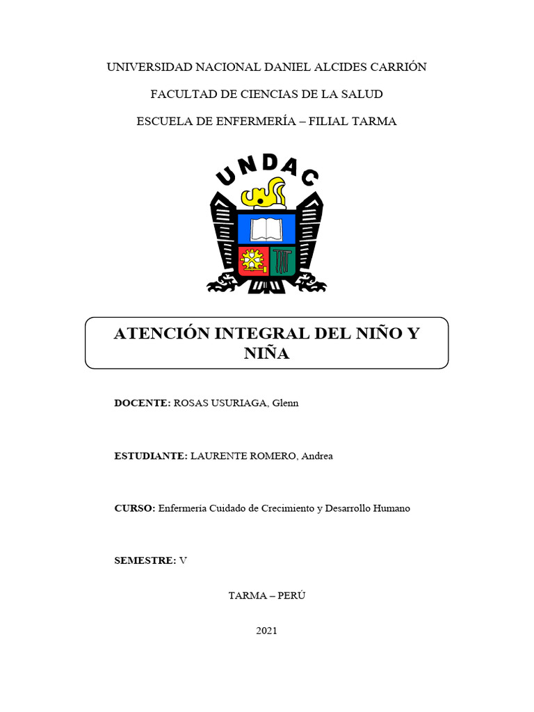Atención Integral Del Niño y Niña | PDF