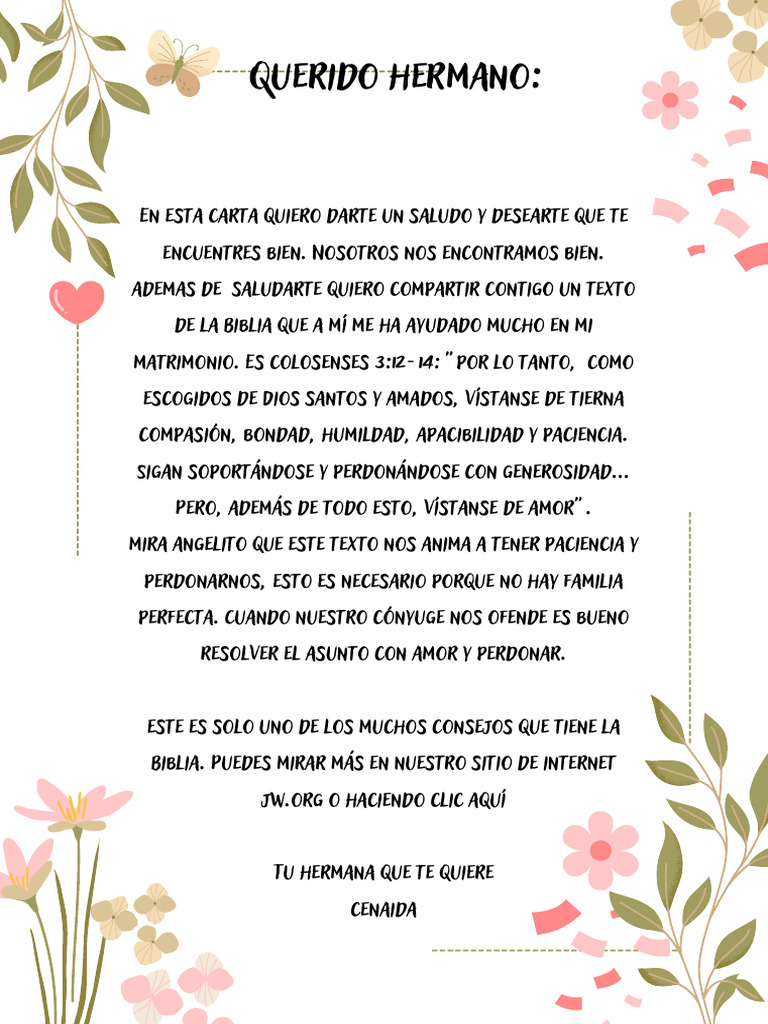 Carta A Mi Hermano Pdf