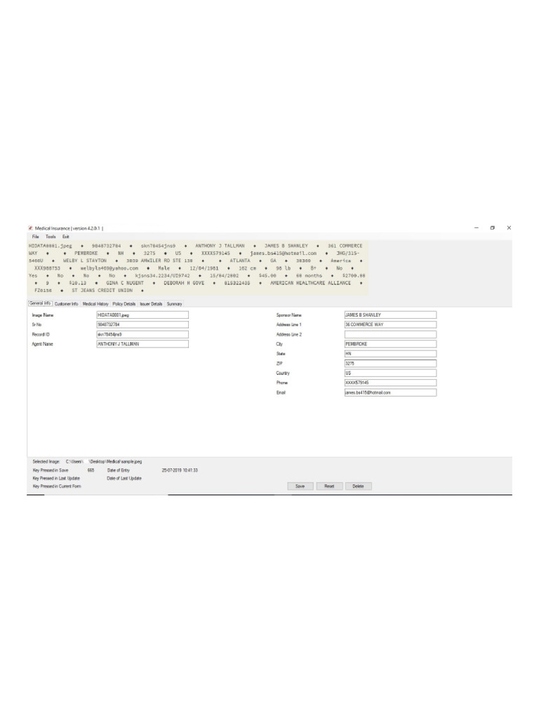 Medical INS Sample | PDF