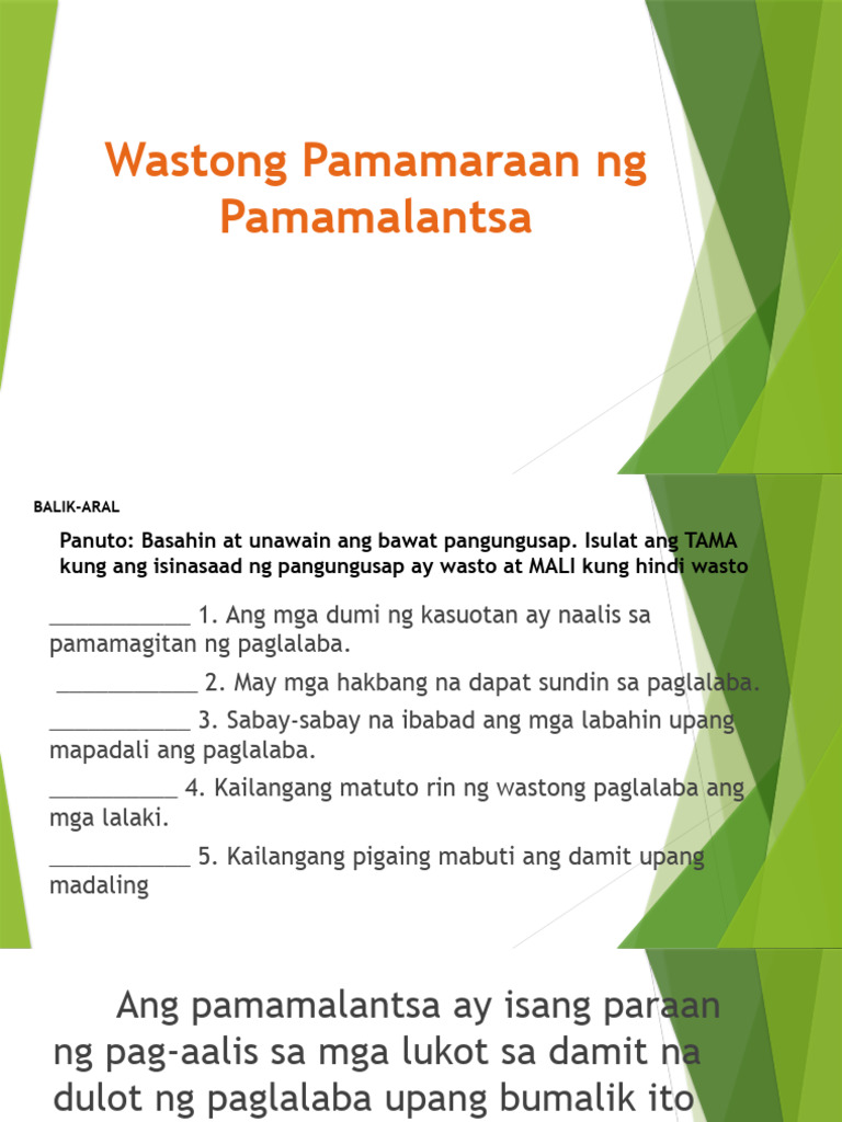 Wastong Pamamaraan Ng Pamamalantsa Ng