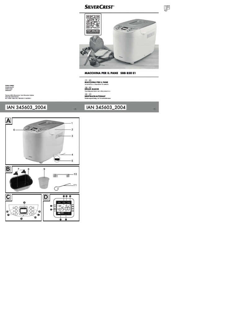 Manuale Proline BM100 Macchina Per Il Pane - Foto 8