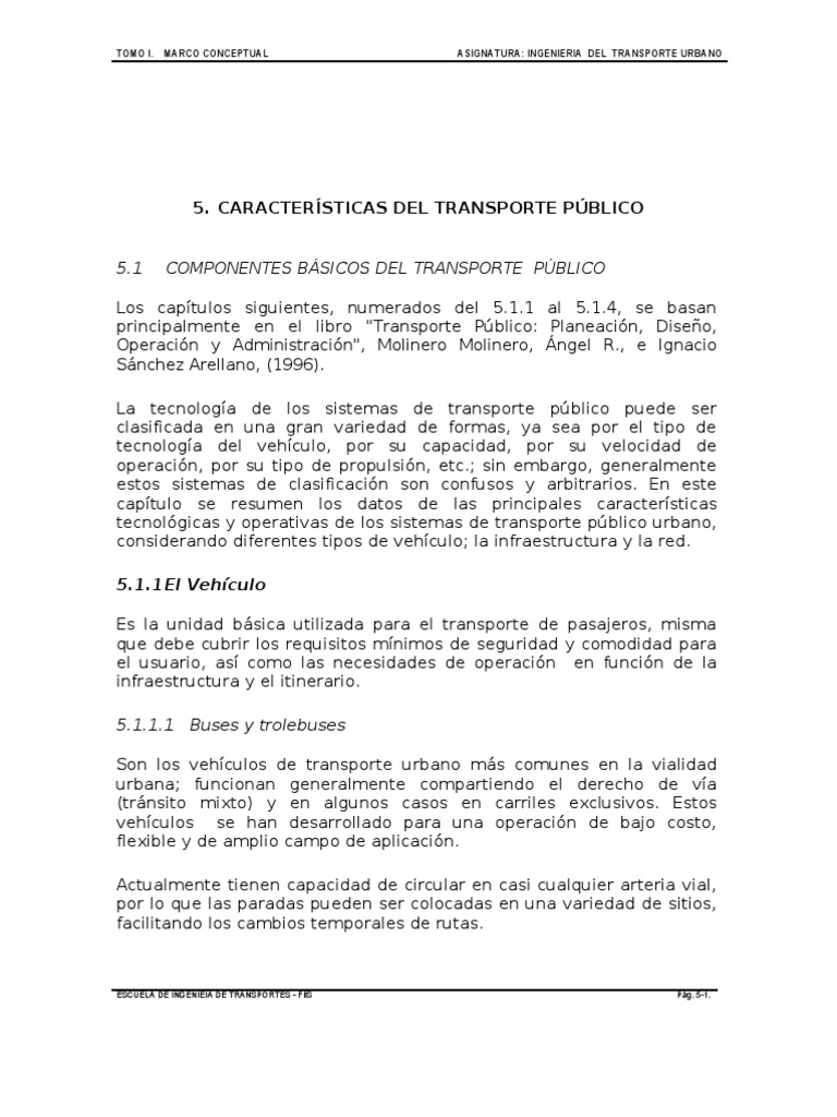 Características del Transporte Público Urbano | PDF | Transporte ...
