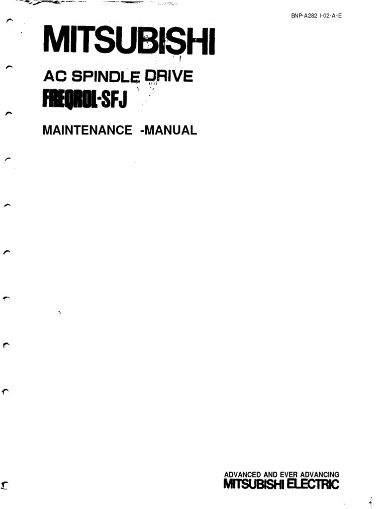 三菱 スピンドルドライブ FR-SF-2-15K-TC 動作保証　インボイス対応 FR-SFJ Series Spindle Drive Manual | PDF