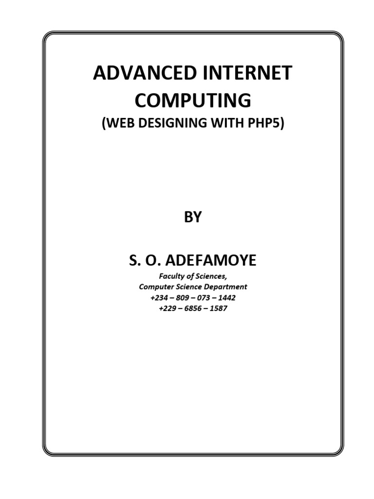 CSC 326 - Advanced Web Technology 2 | PDF