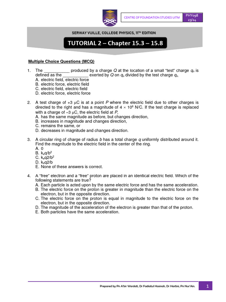 Tutorial 2 - Q | PDF | Science & Mathematics